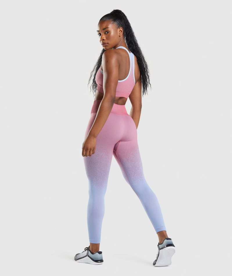 Women's Gymshark Adapt Ombre Seamless Leggings Pink / Light Blue | CA AD0618